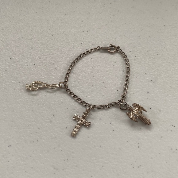 None Jewelry - Sterling Silver Charm Bracelet With Three Charms Included